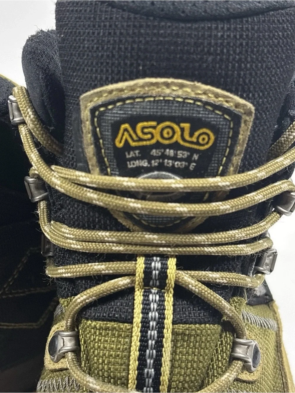 Asolo Fugitive GTX Gore-Tex Hiking Boots Mens Size 11 Olive EUC Leather Vibram